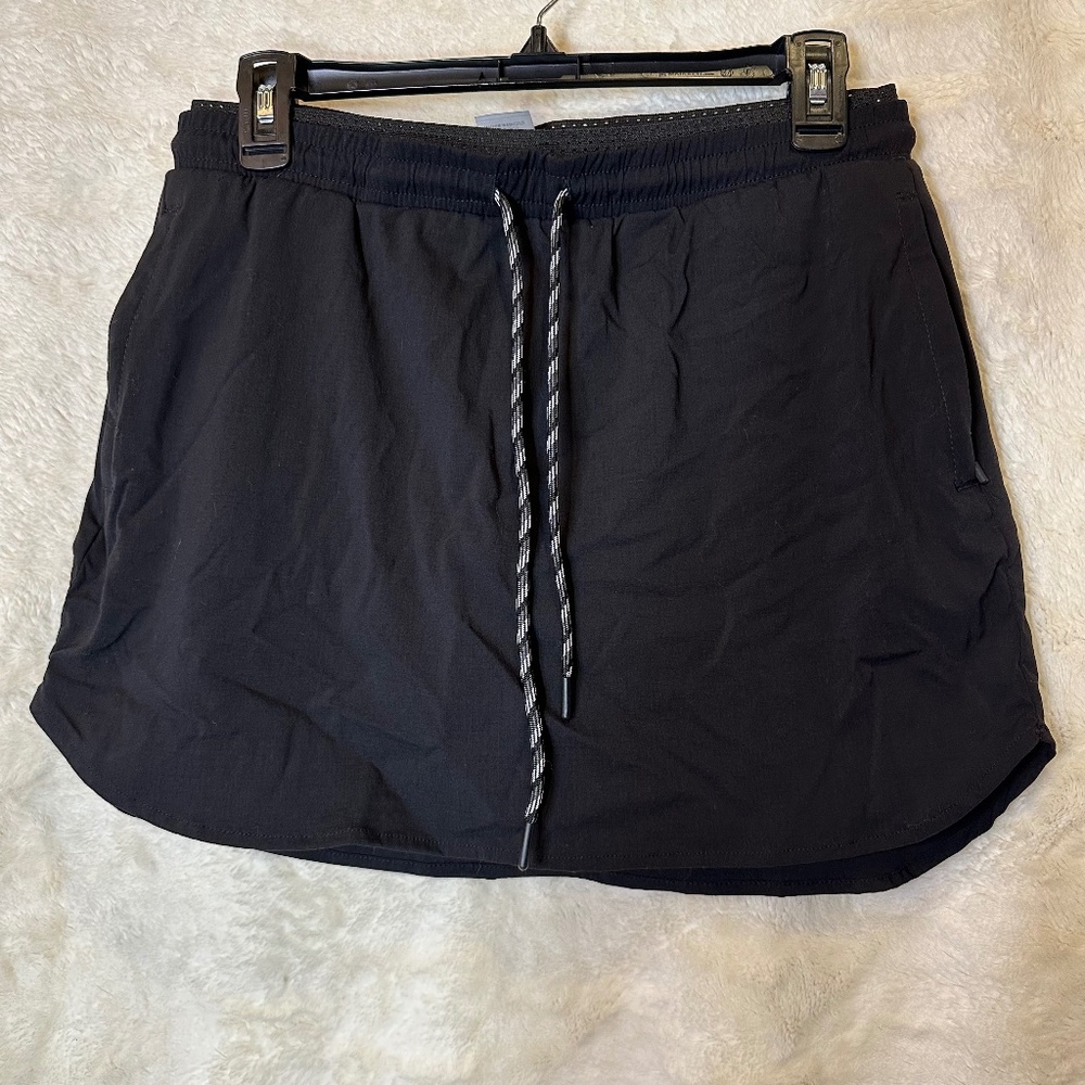 Members Mark Womens Black Woven Trek Skort Skirt Womens Sz M Stretch Black